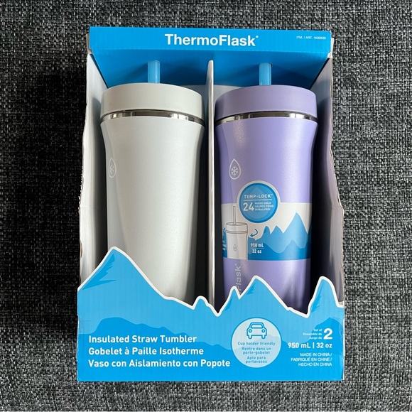 NIB ThermoFlask 32oz Straw Tumbler 2 Pack - Picture 1 of 6